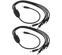 Create idea 2 Piezas de Cable Divisor de Alimentación DC5521 1 Macho A 4 Machos Adaptador Divisor Cable de Extensión Adecuado para Cámaras Tiras de Luces LED Computadoras Portátiles Etc.