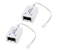 Create idea 2 Piezas Divisor de Filtro ADSL Adecuado para Línea Telefónica 1 A 2 RJ11 6P4C 6P2C Macho A Adaptador Convertidor de Módem Telefónico Hembra Dual