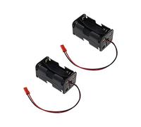 Create idea 2 soportes de batería de plástico para almacenamiento, caja receptora, 4 compartimentos de inserción de batería AA, contenedor de 6 V con conector JST de 2 pines para aviones de coche RC