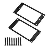 Create idea 2 Uds Anillos de Montaje de Pastilla Humbucker Negros con Accesorios de Tornillos 92x45,5x2mm Marco de Cubierta de Pastilla Plana de Metal para Piezas de Repuesto de Guitarra Eléctrica