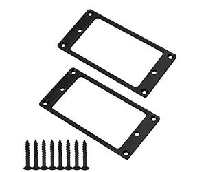 Create idea 2 Uds Anillos de Montaje de Pastilla Humbucker Negros con Accesorios de Tornillos 92x45,5x2mm Marco de Cubierta de Pastilla Plana de Metal para Piezas de Repuesto de Guitarra Eléctrica