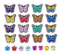Create idea 24 dijes de mariposa para zapatos, accesorios de decoración de zapatos de PVC para zapatos con agujeros, zapatos rasgados, zuecos de jardín, sandalias de playa, zapatos de agua de verano,