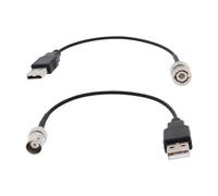 Create idea 2pcs Cables RG174 BNC Macho Hembra A USB 2.0 Macho Adaptador de Conector Cable de Datos para Computadora Adecuado para Pruebas Coaxiales de Potencia (20 Cm 50 Ohmios)