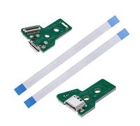 Create idea 2PCS Placa de Interfaz JDS-055 Y Cable de Cinta de 12 Pines Compatible con PS4 Pro Y PS4 Slim Controlador Inalámbrico Reemplazo Puerto de Carga Conjunto