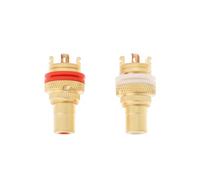 Create idea 2Pzs Cobre Chapado en Oro con Tasa Conducción Rápida Equilibrada Y Transparente RCA Hembra Amplificador de Audio Lotus Socket AV Terminal de Audio Conector de Audio