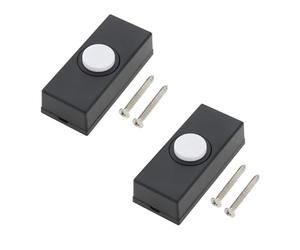 Create idea 2Uds Interruptor de Timbre Negro Interruptor de Botón Pulsador Cuadrado de Plástico ABS para Instalar Timbre Interruptor Decorativo Retro con Tornillos 17x24x55mm