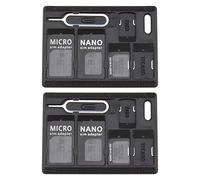 Create idea 2X Kits de Soporte de Almacenamiento de Adaptador de Tarjeta SIM Adaptador Micro Nano A Micro Convertidor Estándar Negro con Abridor de Bandeja Pines Expulsión
