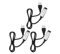 Create idea 3pcs Controlador de Tira LED USB 5V 3 Teclas 3pin Controlador Remoto Utilizado para 5V RGB LED Cable de luz LED Cable para luz LED Black 51 cm