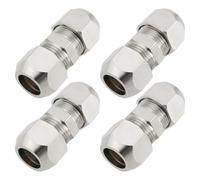 Create idea 4 accesorios de compresión de cobre de 10 mm para tubos hidráulicos, tubos de refrigeración, sistema de combustible, 10 x 36,5 mm, color plateado