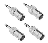 Create idea 4 adaptadores de 3,5 mm mono a BNC hembra BNC a conector macho TS de 3,5 mm niquelado para cámaras de vigilancia CCTV, antenas inalámbricas