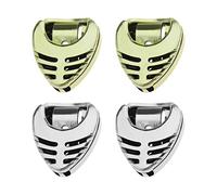 Create idea 4 soportes para púas de guitarra de repuesto, estuche para púas de guitarra, accesorios de guitarra de 32 x 36 x 11 mm, dorado y plateado