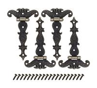 Create idea 4 UNI Bisagras Antiguas de Bronce Bisagras Talladas Retro Decoración de Muebles de Madera Hardware de Puerta Metal para Caja de Madera Vintage Cajón de Gabinete Caja Almacenamiento