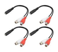 Create idea 4pcs Cable Adaptador de Audio Conectores Jack Estéreo de 3,5 Mm Chapados en Oro A 2 Conectores RCA de Fono Cable Corto Conectores Jack RCA para Sonido de Alta Fidelidad