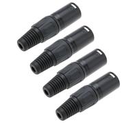 Create idea 4Pcs Conectores Macho XLR 4 Pines Adaptador de Enchufe de Micrófono de Aleación de Micrófono Extremos de Cable XLR Toma de Audio de Repuesto para Amplificador Auriculares