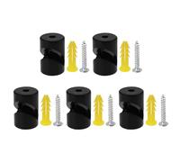 Create idea 5 Juegos Descentralizadores Alambre Negro con Tornillos Tubo de Expansión Pared Techo Cable Descentralizador V Gancho Accesorio Cable Clip de Plástico