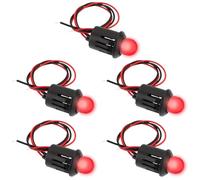 Create idea 5 luces LED de 12 V para disuasión de robo de coche, 10 mm, para coches, motocicletas, cobertizos, barcos, color rojo