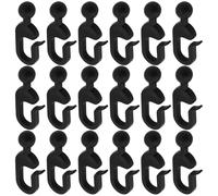 Create idea 50 Ganchos de Plástico de 18 X 40 Mm para Cortinas de Cenador Y Mosquiteras Color Negro