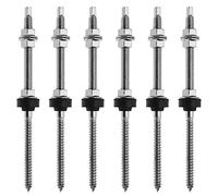 Create idea 6 pernos de suspensión de acero inoxidable 304 para montaje solar, kit de accesorios para paneles solares para valla, pérgola, equipo de juego de construcción, M10 x 200 mm