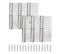 Create idea 6 Piezas de Bandera de 4 Pulgadas Dos Hojas Desmontables de Acero Inoxidable Bisagras de Puerta de Elevación Cepilladas Rotación de 360 Grados con Tornillos