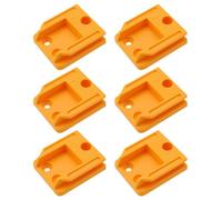 Create idea 6 Piezas Soporte para Herramientas Montaje en Pared Plástico Tres Orificios Almacenamiento Herramientas Inalámbrico Soporte Compatible con Dewalt 20V 18V 12V (amarillo)