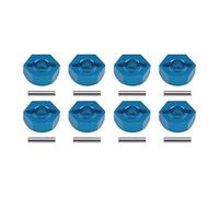 Create idea 8 adaptadores hexagonales de aleaci¨®n de aluminio para rueda de coche, color azul, 12 mm, tuercas hexagonales con pasadores ajuste universal para 1/10 RC modelo de repuesto de coche
