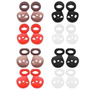 Create idea 8 Pares de Almohadillas Compatible con Samsung Galaxy Buds Live Auriculares Funda de Silicona Antideslizante (Negro Blanco Marrón Rojo 4 Pares Tamaño L Y 4 Pares Tamaño S)