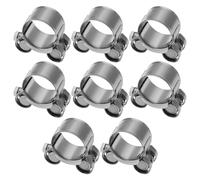 Create idea 8PCS Abrazadera Manguera de 23-25Mm Perno de Acero Inoxidable Abrazadera Manguera M5 Abrazadera de Manguera Fuerte para Procesamiento de Metal Montaje Automotriz Plata