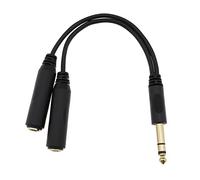 Create idea Cable divisor Jack de 6,35 mm Cable divisor de 1/4 pulgadas Enchufe est¨¦reo de 1/4 pulgadas a conector est¨¦reo dual de 1/4 pulgadas Accesorios para micr¨®fono Receptor AV