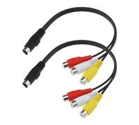 Create idea Cable S-Video de 4 pines a 3 RCA AV hembra para TV/HDTV, videocámara, reproductor de CD, VCR, DVR, PVR, reproductor de DVD, set-top box, PC, portátil, TV, 0,3 m