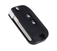 Create idea Carcasa para llave de mando a distancia de 2 botones compatible con Micra Note Navara Qashqai Murano Patrol X-Trail Almera funda plegable para llavero remoto con hoja sin cortar