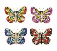 Create idea Clip de ventilación de coche de mariposa, 4 unidades, difusor de aceites esenciales de coche con diamantes de imitación brillantes, accesorios de decoración para el interior del coche