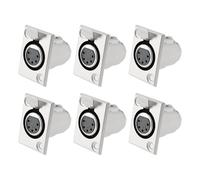 Create idea Conector Hembra XLR de 5 Pines para Micrófono 6 Unidades con Contactos Chapados en Oro para Consolas de Mezcla Y Amplificadores