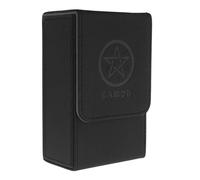 Create idea Create idea Tarot Caja de cuero PU Caja de almacenamiento de tarjetas Cierre magnético Caja de tarjetas de una sola manga Protección Tarjetas Negro sólido