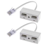 Create idea Divisor de teléfono de 2 vías BT adaptador de enchufe de teléfono RJ11 BT macho a 2 hembras adaptador de enchufe de teléfono doble estándar británico distribuidor de teléfono