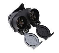 Create idea Enchufe de remolque de 13 a 7 pines 12N 12S adaptador doble convertidor Euro Socket coche remolque cami¨®n remolque remolque remolque 12V impermeable negro