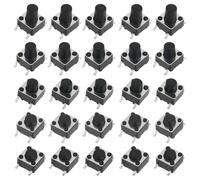 Create idea Juego de 100 Interruptores Pulsadores Táctiles SMT SMD PCB Momentáneos de 4 Pines, Interruptores de Botón Táctil de Tapa Negra, Interruptores de Botón Táctil de 6 x 6 x 4,3/5/6/7/8 mm