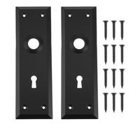 Create idea Paquete de 2 placas de cubierta para pomo de puerta de mortaja negro mate de 180 x 58 mm para cerraduras de mortaja de llave