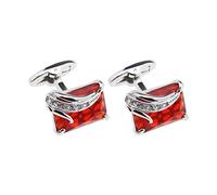 Create idea Par de gemelos de cristal rojo moda clásico camisa gemelos manga gemelos gemelos gemelos joyería delicado regalo para hombres padre novio ropa decoración accesorios