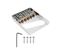 Create idea Puente vintage para guitarra eléctrica, 6 sillines de latón, puente cromado, compatible con llave Allen de guitarra Telecaster Tele