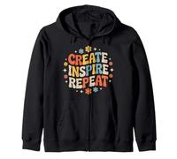 Create Inspire Repeat Motivation Maker Mindset - Sudadera con Capucha
