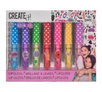Create It! - Set 7 Brillos de Labios para Niños, Estuche Maquillaje Niñas Lip Gloss con Glitter y Aromas