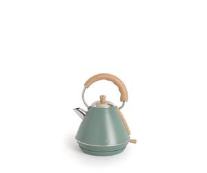 CREATE/KETTLE RETRO M/Hervidor de agua eléctrico verde sage/Ebullición rápida, capacidad 1l, apagado automático, filtrado anti-cal, autoapagado, indicador de nivel de agua, Ø17,2 cm, 1200 W