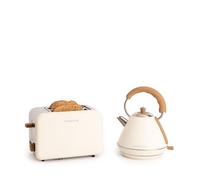 CREATE/PACK TOAST RETRO + KETTLE RETRO L/Tostadora de pan blanco roto con hervidor de agua blanco roto/Hervidor de 1,7 L