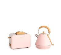 CREATE/PACK TOAST RETRO + KETTLE RETRO L/Tostadora de pan rosa con hervidor de agua rosa/Hervidor de 1,7 L