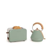 CREATE/PACK TOAST RETRO + KETTLE RETRO M/Tostadora de pan verde sage con hervidor de agua verde sage/Hervidor de 1 L
