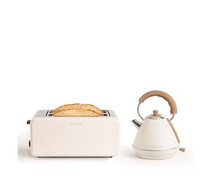 CREATE/PACK TOAST RETRO XL + KETTLE RETRO M/Tostadora de pan blanco roto pastel con hervidor de agua blanco roto pastel/Hervidor de 1L