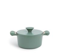 CREATE/POT STUDIO/Olla de aluminio de Ø24cm con revestimiento cerámico verde sage/Antiadherente, apta para todo tipo de cocinas, resistente y duradera, fácil de limpiar, libre de PFOA