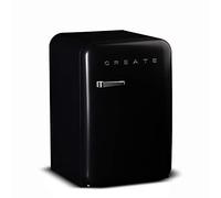 CREATE / RETRO FRIDGE 83.5 SILVER/Frigorífico negro maneta plata / 98W. bajo consumo. 2 estantes. regulador temperatura. botellero. 56x54x84cm