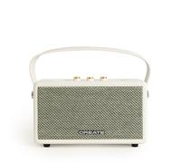 CREATE / Speaker Retro/Altavoz portátil con Bluetooth, USB y AUX Blanco Roto pequeño/Diseño Retro, hasta 5 Horas de autonomía, Correa de Transporte, 40W
