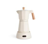 CREATE / THERA MOKA ELECTRIC/Cafetera italiana eléctrica blanco roto/Función de mantener caliente, 300 ml, capacidad de 6 tazas, retiene el calor, base 360º, fácil de limpiar y libre de BPA, 480W